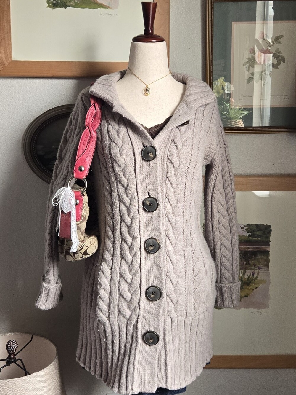 Vintage Cable Knit Cardigan